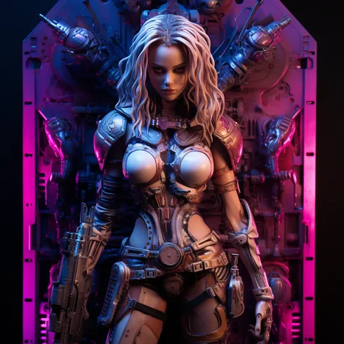 Picture of Collectible Cyberpunk Futuristic Girl #6