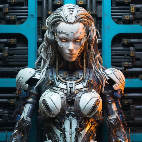 Picture of Collectible Cyberpunk Futuristic Girl #19