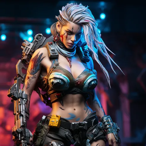 Picture of Collectible Cyberpunk Futuristic Girl #21