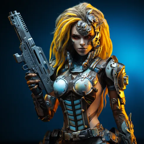 Picture of Collectible Cyberpunk Futuristic Girl #23