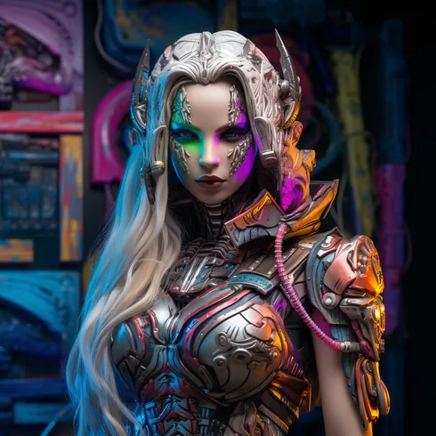 Picture of Collectible Cyberpunk Futuristic Girl #24